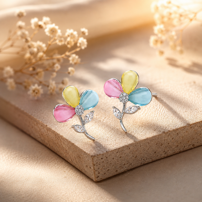 Tricolor Petal Earrings