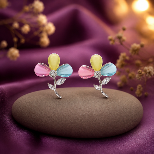 Tricolor Petal Earrings