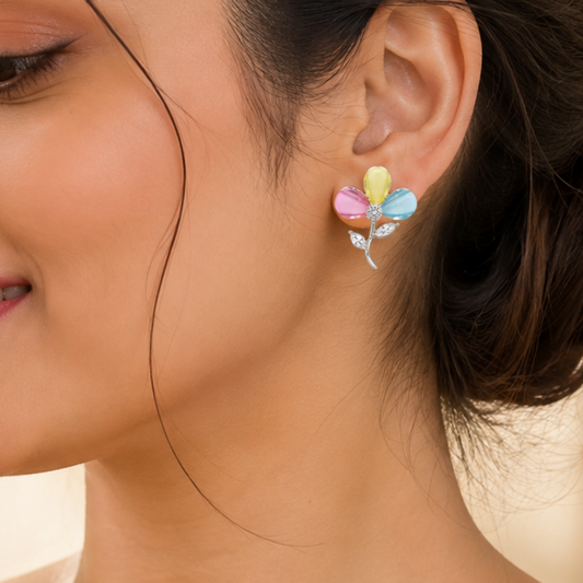 Tricolor Petal Earrings