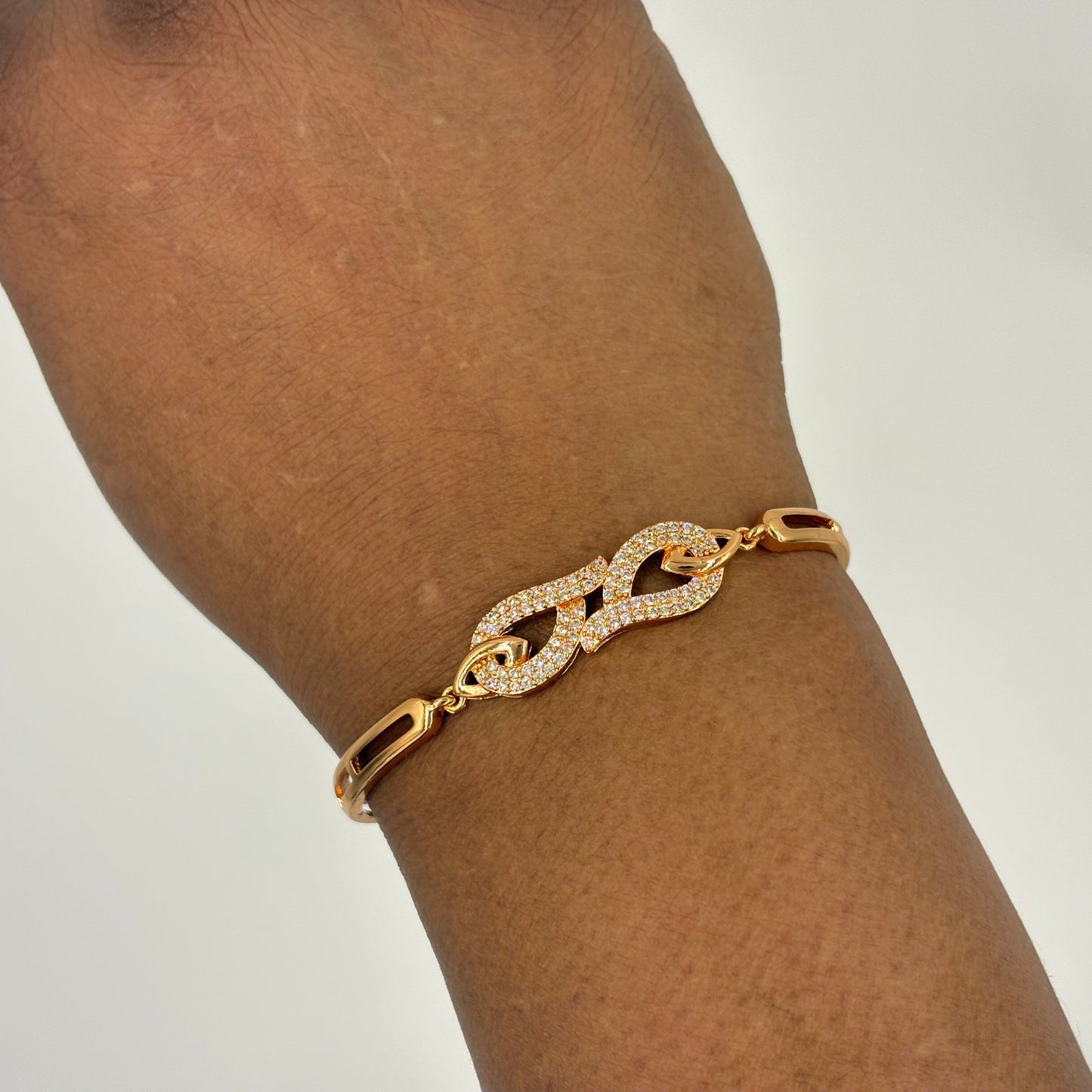 Infinity Sparkle Rose Gold Adjustable Bracelet