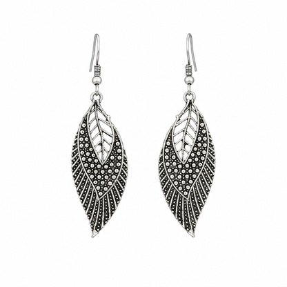 Ovisha Silver Leaf Earrings